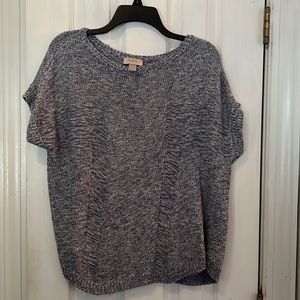 Loft size large heathered blue/gray short sleeve sweater.